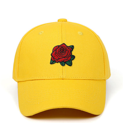 Embroidered Rose Cap – Outdoor Leisure Hat