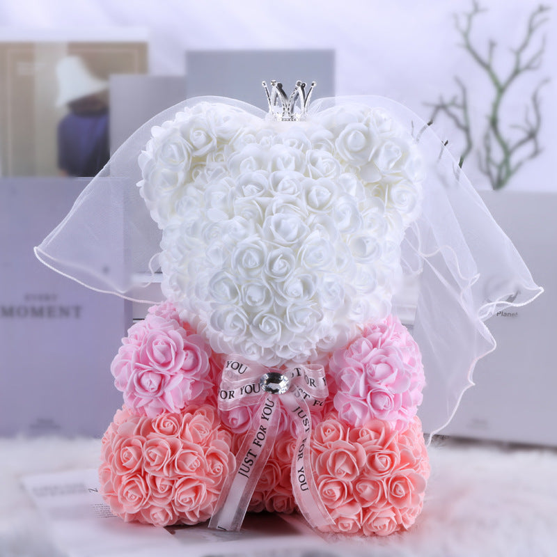 Forever Yours Rose Bear – Simulierte Blumen Geschenk