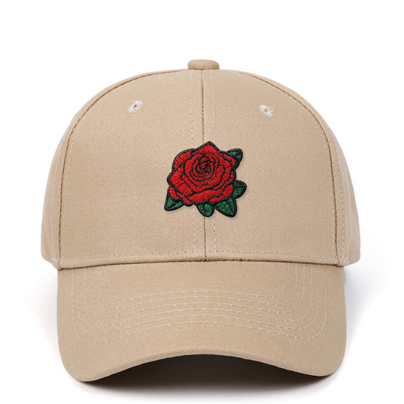 Embroidered Rose Cap – Outdoor Leisure Hat